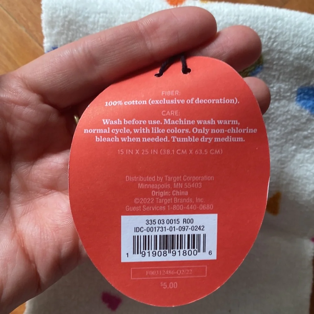 NWT Target Opalhouse Monogram Letter J Hand Towel